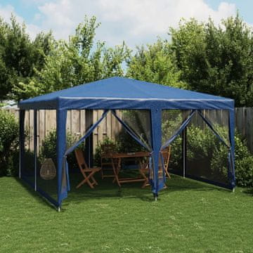 Vidaxl vidaXL 8-stenski mrežasti šotor za zabave moder 4x4 m HDPE