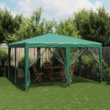Vidaxl vidaXL 8-stenski mrežasti šotor za zabave zelene barve 4x4 m HDPE