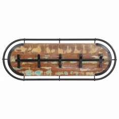 Vidaxl Stenski obešalnik za plašče s 5 kljukami trden predelan les