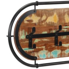 Vidaxl Stenski obešalnik za plašče s 5 kljukami trden predelan les