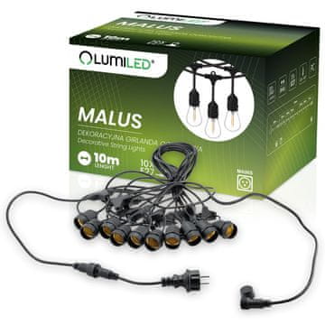 LUMILED MALUS Zunanja vrtna girlanda Svetlobna veriga 10 m 10x E27