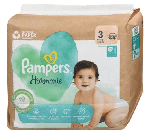 Pampers Harmonie plenice, velikost 3, 6–10 kg, 28 kosov