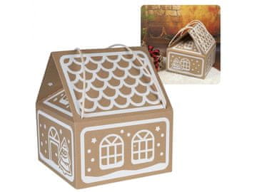 sarcia.eu Božična darilna embalaža, hiša z belim tiskom 30x30x35 cm