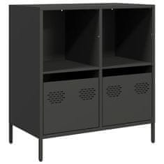 Vidaxl Komoda črna 68x39x73,5 cm hladno valjano jeklo