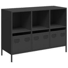 Vidaxl Komoda črna 101,5x39x73,5 cm hladno valjano jeklo