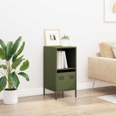 Vidaxl Komoda olivno zelena 35x39x73,5 cm hladno valjano jeklo