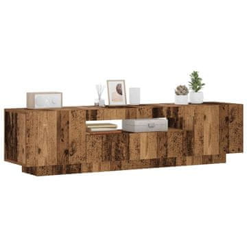 Vidaxl vidaXL TV omarica z LED osvetlitvijo, starinski les, 160x35x40 cm