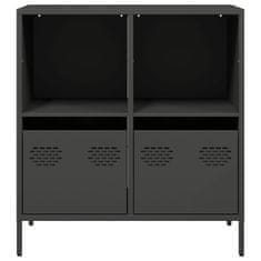 Vidaxl Komoda črna 68x39x73,5 cm hladno valjano jeklo