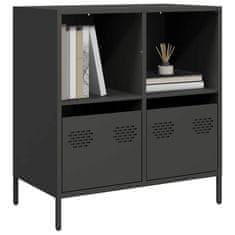 Vidaxl Komoda črna 68x39x73,5 cm hladno valjano jeklo