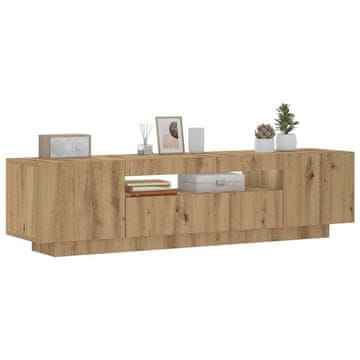 Vidaxl vidaXL TV omarica z LED osvetlitvijo, umetniški hrast 160x35x40 cm