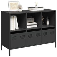 Vidaxl Komoda črna 101,5x39x73,5 cm hladno valjano jeklo