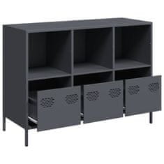 Vidaxl Komoda antracitna 101,5x39x73,5 cm hladno valjano jeklo