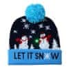 Božična kapa, Kapa z LED lučkami, Zabavna kapa, Univerzalna (Modra) | XBEANIE