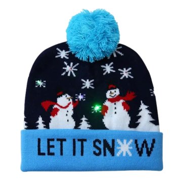Mormark Božična pletena kapa z LED lučmi | XBEANIE