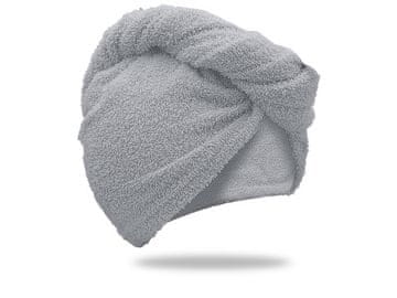 Ljubki dom Turban iz frotirja, hitrosušeč, svetlo siv, 100% bombaž