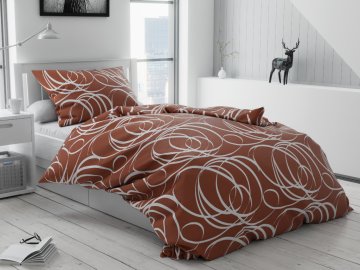 Ljubki dom Bombažna posteljnina Aromis rjava hotelski žepek Dimenzije posteljnine: 70 x 90 cm | 140 x 220 cm