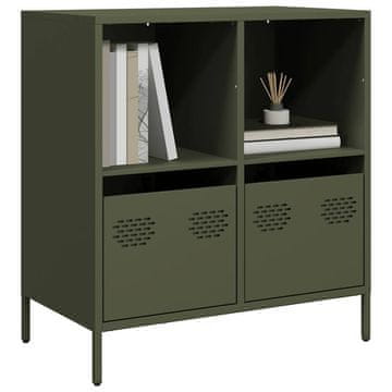 Vidaxl vidaXL Omarica olivno zelena 68x39x73,5 cm hladno valjano jeklo