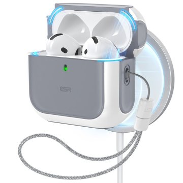 1 to 3 Esr Orbit Hybrid Ovitek Za Airpods 4 Bela Zaščita Na Zadrgo In Ojačan Pokrov
