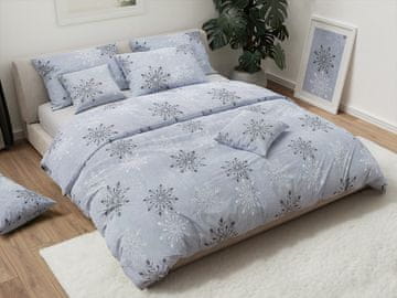 Ljubki dom Bombažna posteljnina CHRISTMAS FLAKES siva Dimenzije posteljnine: 70 x 90 cm | 140 x 200 cm