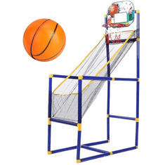 JOJOY® Stojalo za košarko, Zunanje in notranje igranje, Enostavna namestitev (Stojalo + Napihljiva žoga + Črpalka + 3 Mini košarkarske žoge) | DUNKOBALL