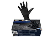 4WRK 4GRIP črne nitrilne rokavice močnejše 50/1 (waffle dlan) , M