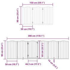 Vidaxl Ograda za pse z vrati zložljiva 12 panelov rjava 600 cm les