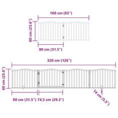 Vidaxl Ograda za pse z vrati zložljiva 12 panelov 960 cm topolovina