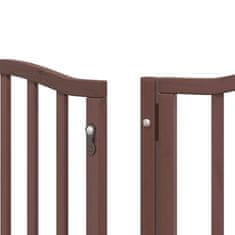 Vidaxl Ograda za pse z vrati zložljiva 15 panelov rjava 750 cm les
