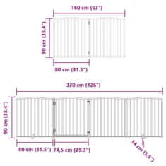 Vidaxl Ograda za pse z vrati zložljiva 6 panelov 480 cm topolovina