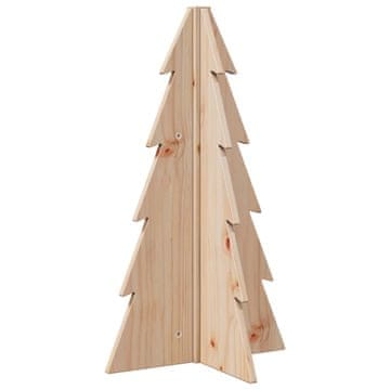 Vidaxl Lesena novoletna jelka za okras 69,5 cm trdna borovina