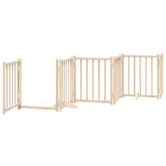 Vidaxl Ograda za pse z vrati zložljiva 9 panelov 450 cm topolovina