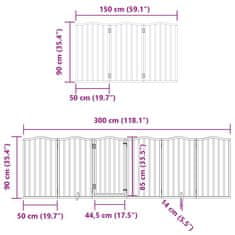 Vidaxl Ograda za pse z vrati zložljiva 9 panelov rjava 450 cm les
