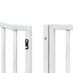 Vidaxl Ograda za pse z vrati zložljiva 6 panelov bela 480 cm les