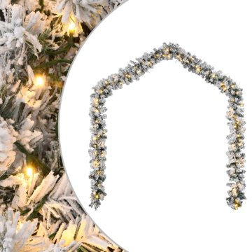 Vidaxl Božična girlanda z LED lučmi Zelena 5 m PVC