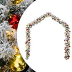 Vidaxl Božična girlanda z gumbi in LED lučkami Zelena 10 m PVC