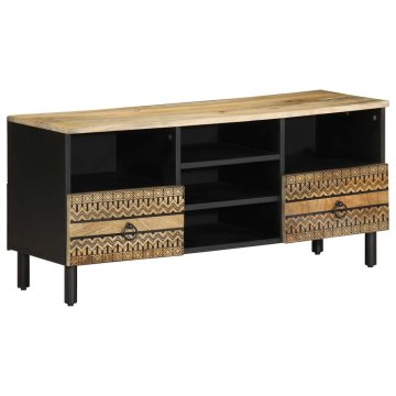 Vidaxl TV omarica črna 100x33,5x46 cm masivni neobdelan les Mango