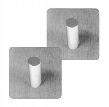 shumee 2x srebrn samolepilni obešalnik za brisače in ključe