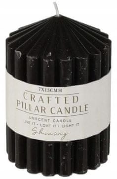 shumee Okrasna neodišavljena črtasta sveča 7x10cm