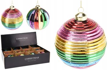 shumee Barvita steklena kroglica za božično drevo 10 cm