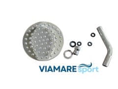 VIAMAREsport Zunanji SOLARNI vrtni tuš 35L z glavo za tuš in prho za noge Chrome elegance