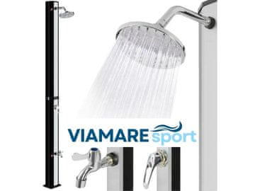 VIAMAREsport SOLARNI vrtni tuš 40L s prho za noge VIAMAREsport - BLACK EDITION & Brušen nikelj