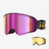 Smučarska Očala Falcon Cylindrical Zeiss VLT 21% + Polarizirana rumena leča 91%, Black frame, Pink Lens