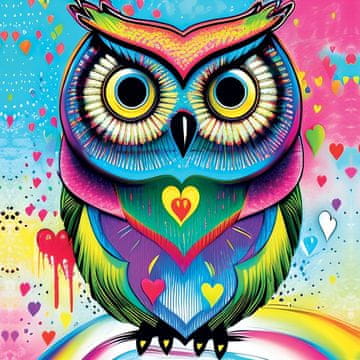 Yazz Puzzle Kvadratna sestavljanka Pop-art sova 1023 kosov