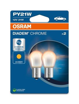 Osram 12V PY21W BAU15S diadem krom oranžna 2 kosa
