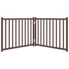 Vidaxl Vrata za pse zložljiva 2 panela rjava 160 cm topolovina