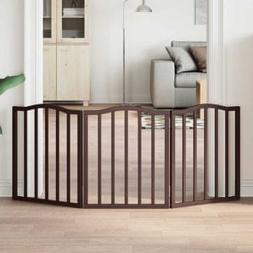 Vidaxl vidaXL Zložljiva pasja vrata, 3 paneli, rjav hrast, 150 cm