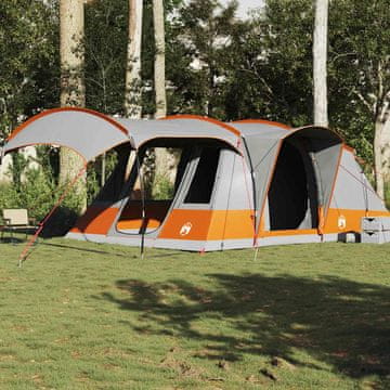 Vidaxl vidaXL Šotor za kampiranje za 5 oseb, sivo-oranžen, vodoodporen