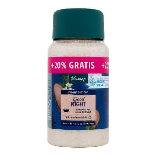 Kneipp Good Night Mineral Bath Salt pomirjajoča kopalna sol z vonjem bora in sandalovine 600 g unisex