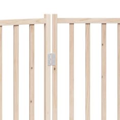 Vidaxl Vrata za pse zložljiva 3 paneli 150 cm trden les jelke
