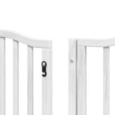 Vidaxl Ograda za pse z vrati zložljiva 15 panelov bela 750 cm les